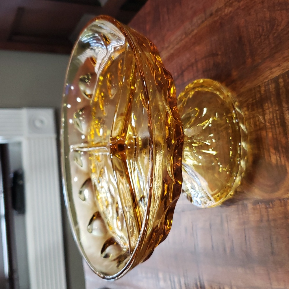 Amber Glass Tri Vintage Dish - Picture 3 of 6